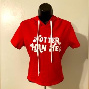 Red And White Kids Shirt With Hood